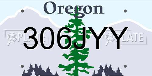 306JYY Oregon License Plate