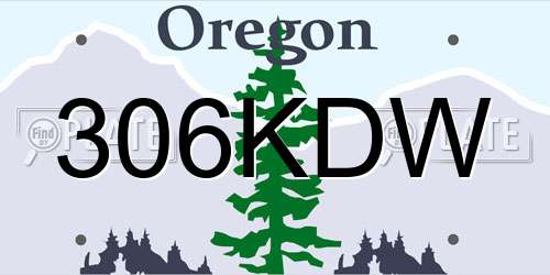 306KDW Oregon License Plate