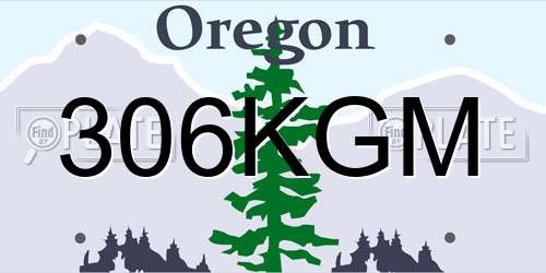 306KGM Oregon License Plate