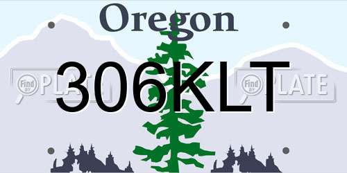 306KLT Oregon License Plate