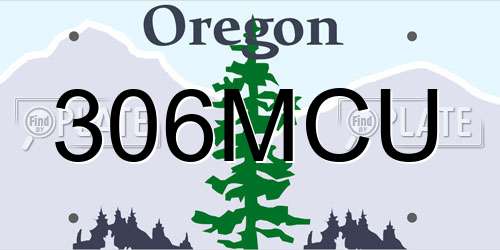 306MCU Oregon License Plate