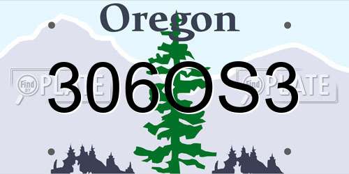 306OS3 Oregon License Plate