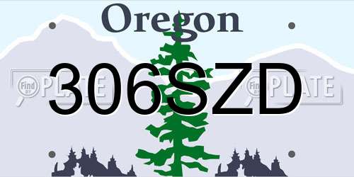 306SZD Oregon License Plate