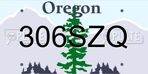 306SZQ Oregon License Plate