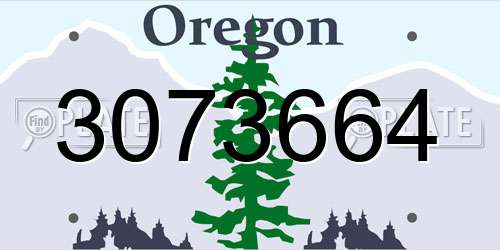 3073664 Oregon License Plate