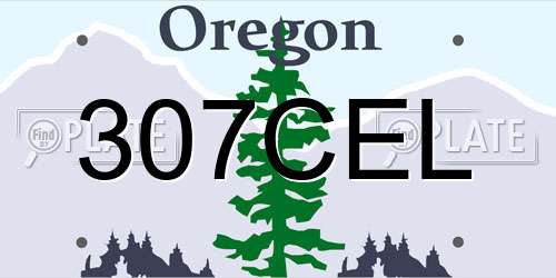 307CEL Oregon License Plate