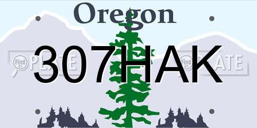 307HAK Oregon License Plate