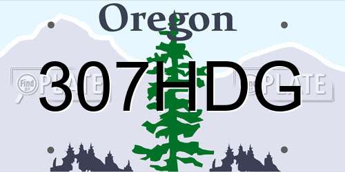 307HDG Oregon License Plate