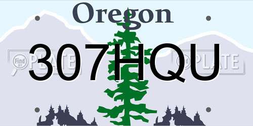 307HQU Oregon License Plate