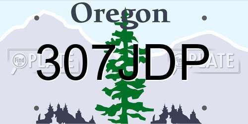 307JDP Oregon License Plate