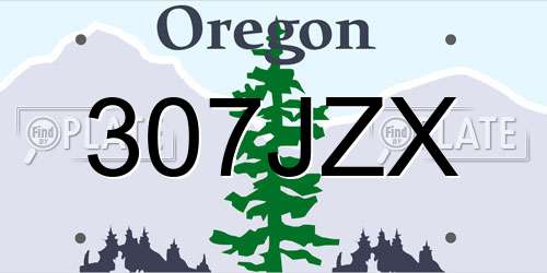 307JZX Oregon License Plate