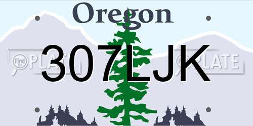 307LJK Oregon License Plate