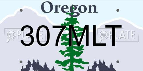 307MLT Oregon License Plate