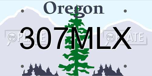 307MLX Oregon License Plate