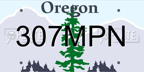 307MPN Oregon License Plate