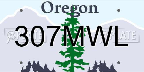 307MWL Oregon License Plate