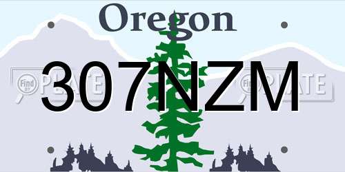 307NZM Oregon License Plate