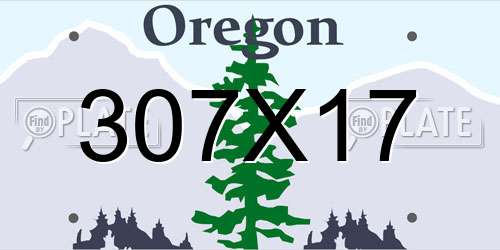 307X17 Oregon License Plate