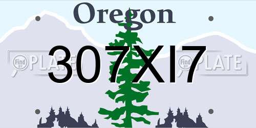 307XI7 Oregon License Plate