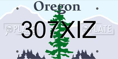 307XIZ Oregon License Plate