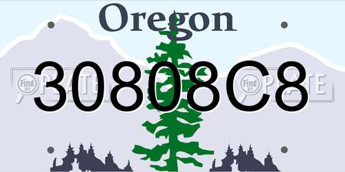 30808C8 Oregon License Plate