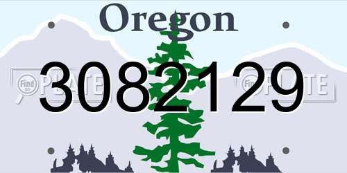 3082129 Oregon License Plate