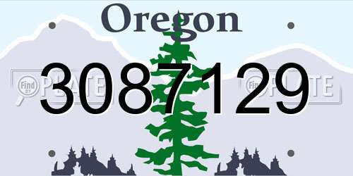 3087129 Oregon License Plate