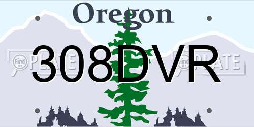 308DVR Oregon License Plate
