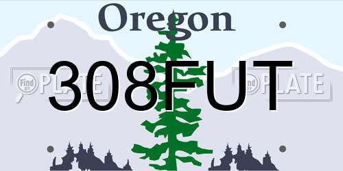 308FUT Oregon License Plate