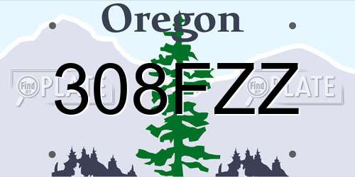 308FZZ Oregon License Plate