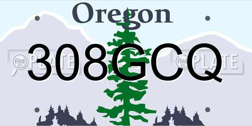 308GCQ Oregon License Plate