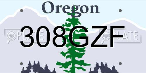 308GZF Oregon License Plate