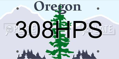 308HPS Oregon License Plate