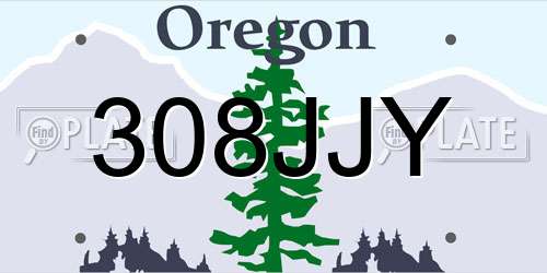308JJY Oregon License Plate