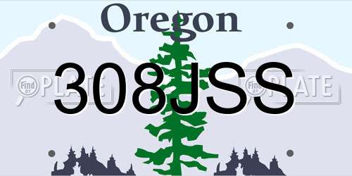 308JSS Oregon License Plate