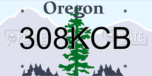 308KCB Oregon License Plate
