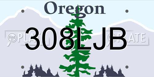 308LJB Oregon License Plate