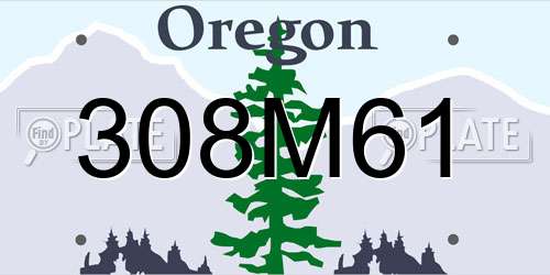 308M61 Oregon License Plate