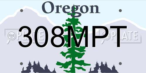 308MPT Oregon License Plate