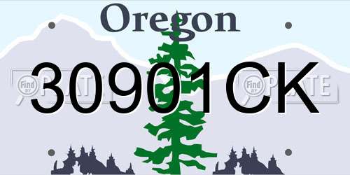30901CK Oregon License Plate