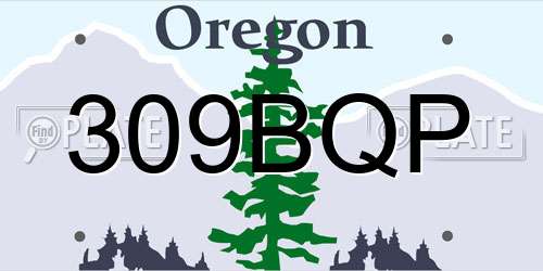 309BQP Oregon License Plate