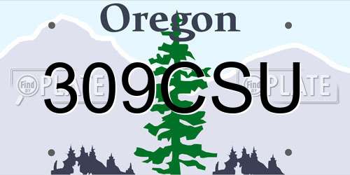 309CSU Oregon License Plate
