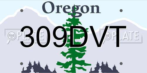 309DVT Oregon License Plate