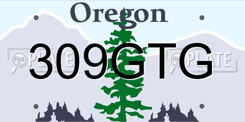 309GTG Oregon License Plate
