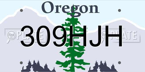 309HJH Oregon License Plate