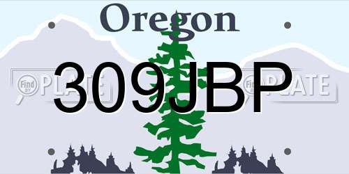 309JBP Oregon License Plate