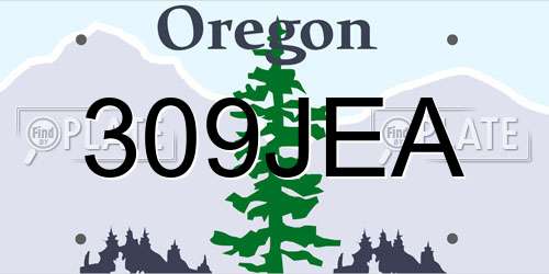 309JEA Oregon License Plate
