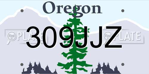 309JJZ Oregon License Plate