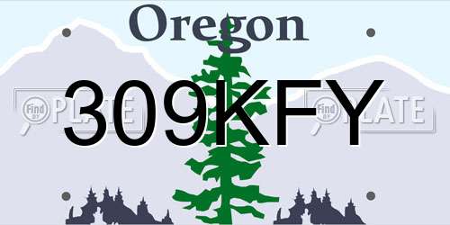 309KFY Oregon License Plate