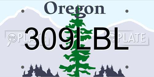 309LBL Oregon License Plate